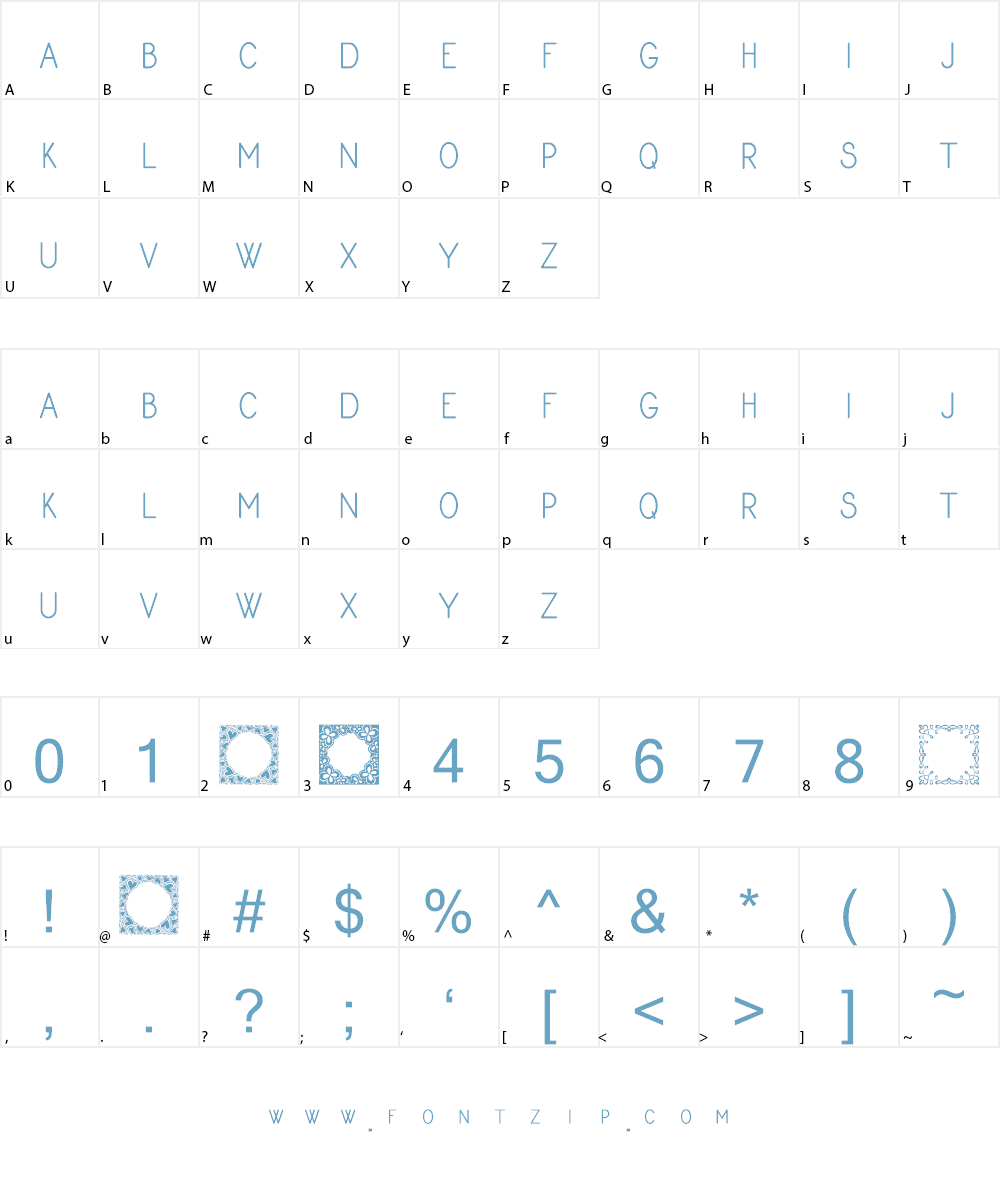 Square Monogram Frames Font Character